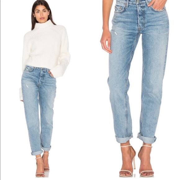 GRLFRND Helena High Rise Straight Leg Jeans Last Dance Wash 24 - Picture 1 of 9